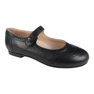 London Kids Shoes made in Italy Collection Mary Janes Black Leather Size 33